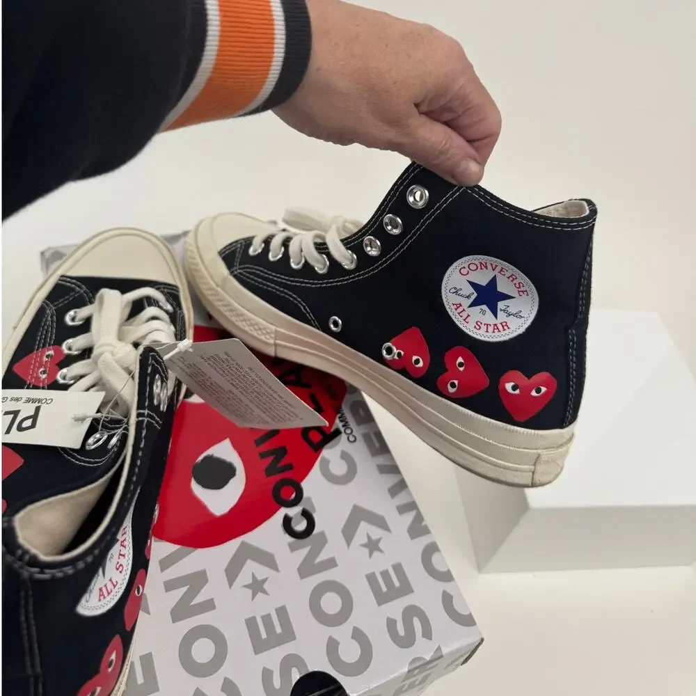 Comme des Garcons x Converse NIB Unisex Heart High Top Sneakers M8.5 W10.5